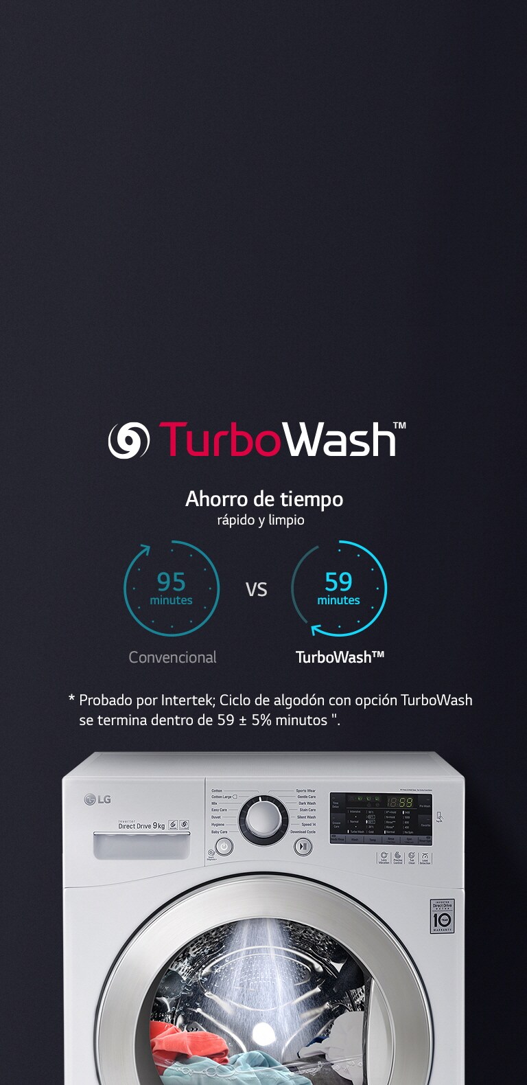 lavado rápido y limpio con TurboWash™ de LG